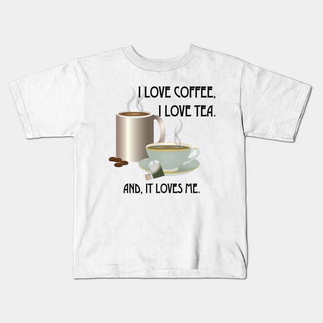 Coffee and Tea Kids T-Shirt by Spirit-Dragon